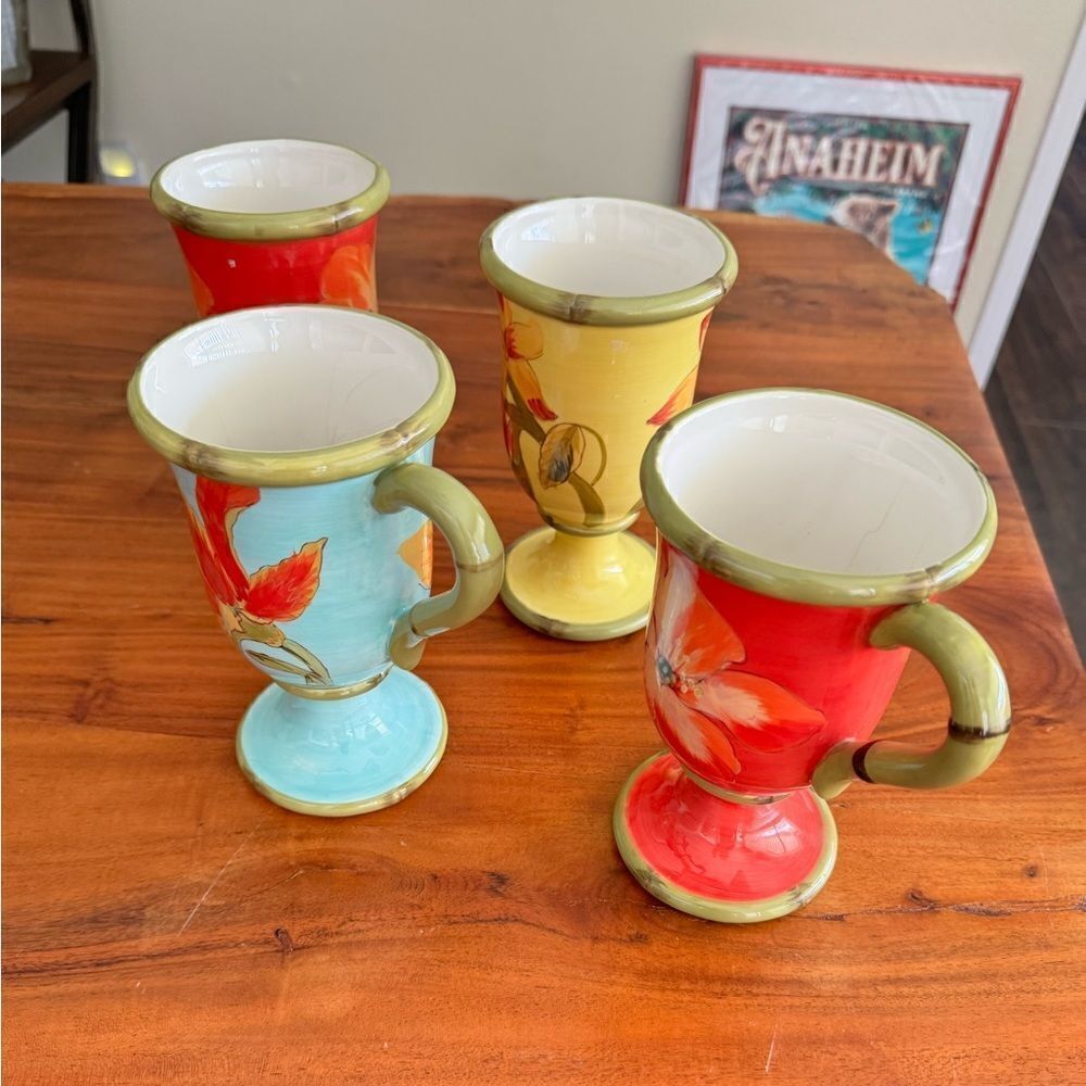 CIC Raymond Waite ceramic Iris coffee mugs